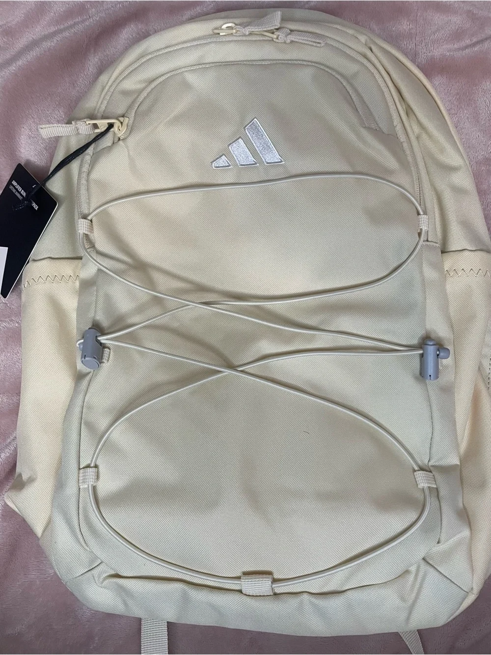 adidas Cream/Off-White Backpack with Bungee Front